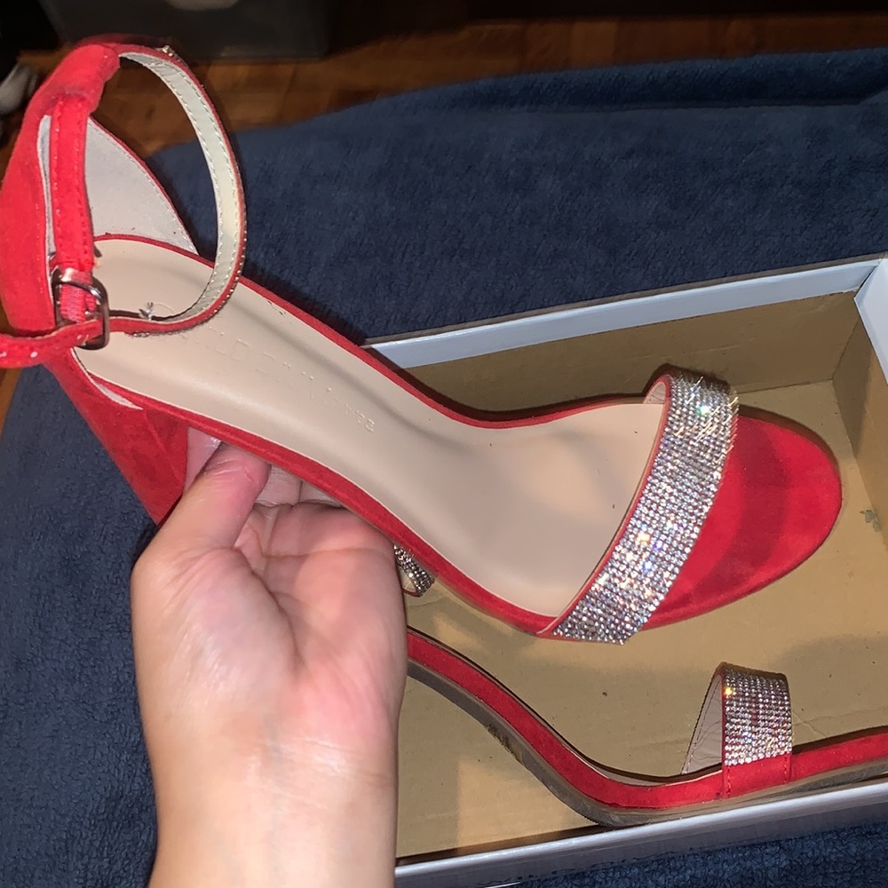 Red Suede Heels - Picture 3 of 3